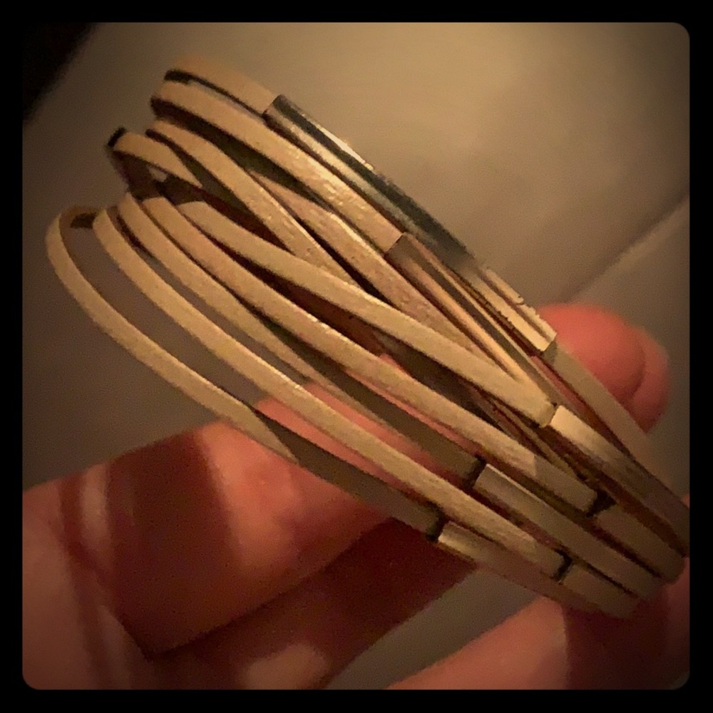 Blush leather and rosegold bracelet